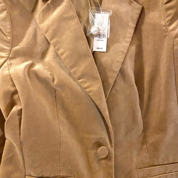 NWT NY & CO-Tan/Lite corduroy blazer. 1 button, M - Picture 7 of 9
